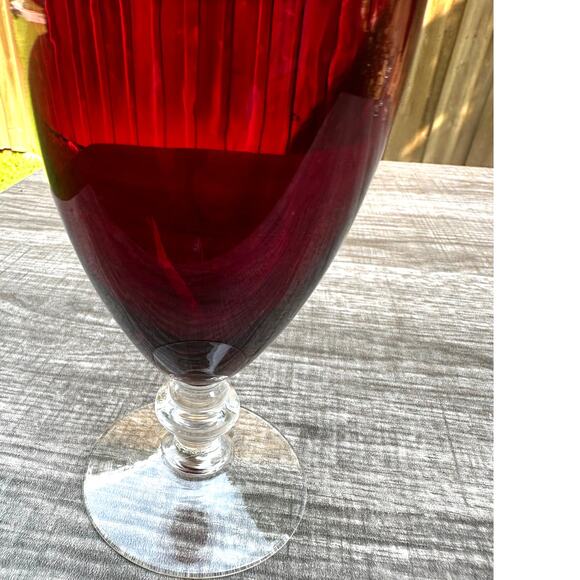 Ruby Red Cordial Liqueur Juice Footed Clear Base Glasses 4.25" Tall-Set of 14 - Picture 6 of 7